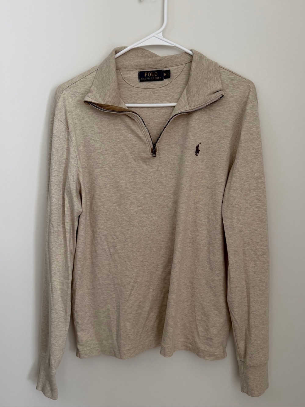 Polo Ralph Lauren Beige Quarter Zip Sweater Men’s Medium